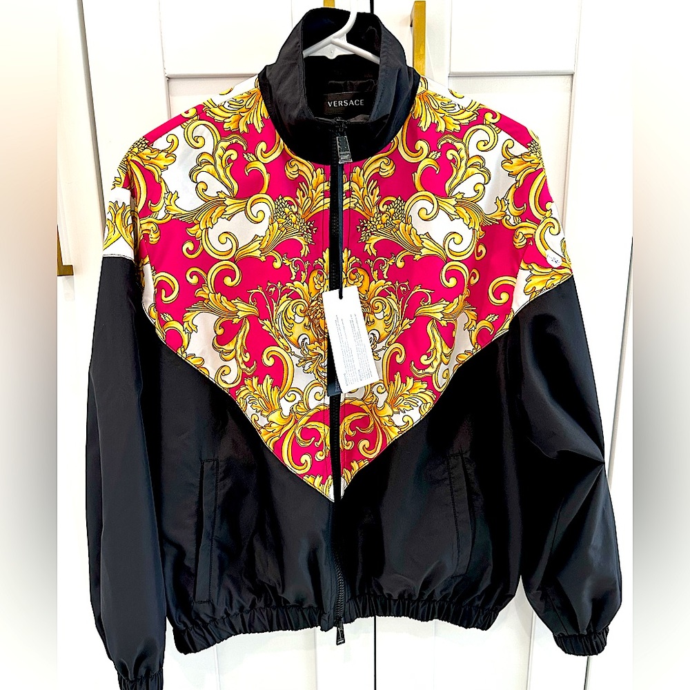 Versace Baroque Pattern Windbreaker Jacket